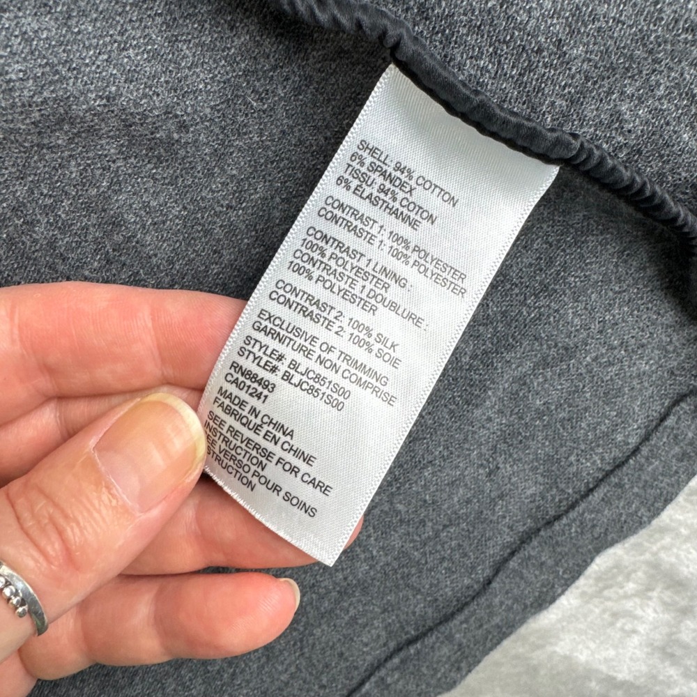 Blanc Noir Traveler Hooded Cardigan‎ Womens Med Black Gray Silk Lined  (1418) - Picture 5 of 11